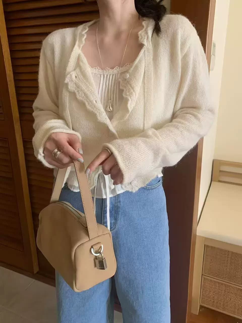 한국 동대문 구매 봄 패션 다용도 부서 버클 니트 오픈 가디건 상세 이미지 32