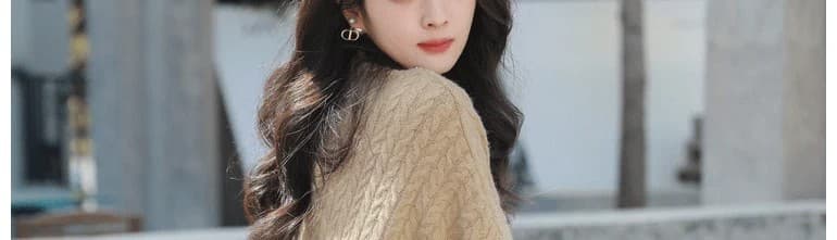 라운드 넥 스웨터 드레스 여성 꽈배기 자카드 니트 드레스 가을 겨울 새로운 인사이드 가져 가라. 무릎 아래 중간 길이 기본 스커트 트렌디 상세 이미지 51