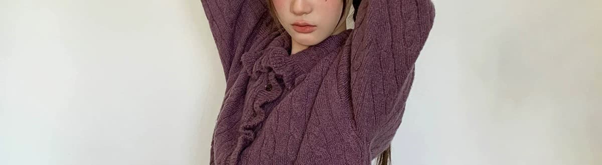 무거운 작업 프릴 칼라 꽈배기 니트 오픈 가디건 여성 2026 가을 겨울철 새로운 작은 대중 캐주얼 부드러운 찹쌀 루즈핏 스웨터 상세 이미지 98