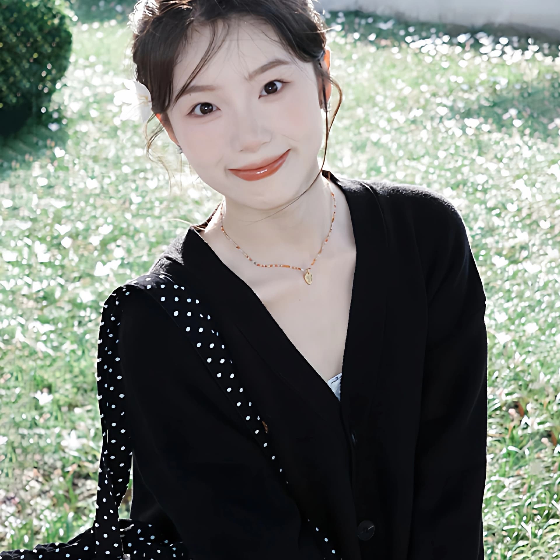 느긋한 바람 검정색 V넥 니트 오픈 가디건 여성 이른 봄 고급 센스 부드러운 찹쌀 스웨터 코트 루즈핏 캐주얼 맨위 이미지 4