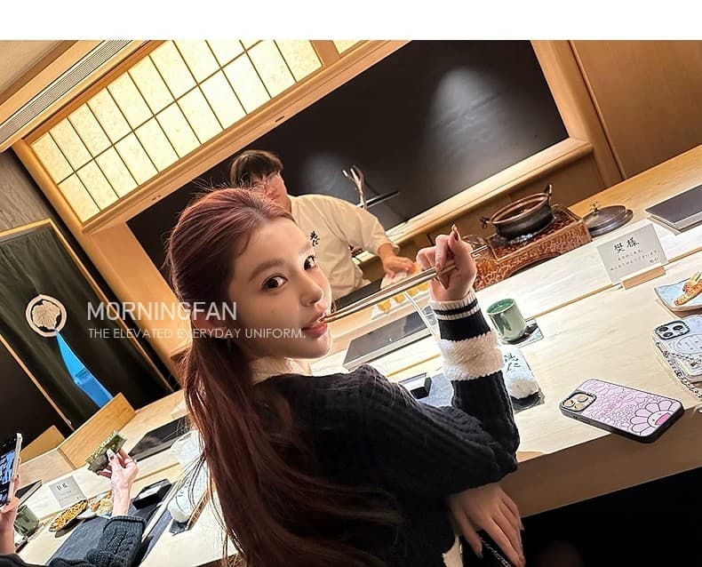 프랑스식 작은 샤넬 스타일 라운드 넥 배색 긴팔 니트 오픈 가디건 여성 가을 겨울철 고급 센스 품격 몸매 가꾸기 슬림해 보이는 맨위 상세 이미지 18