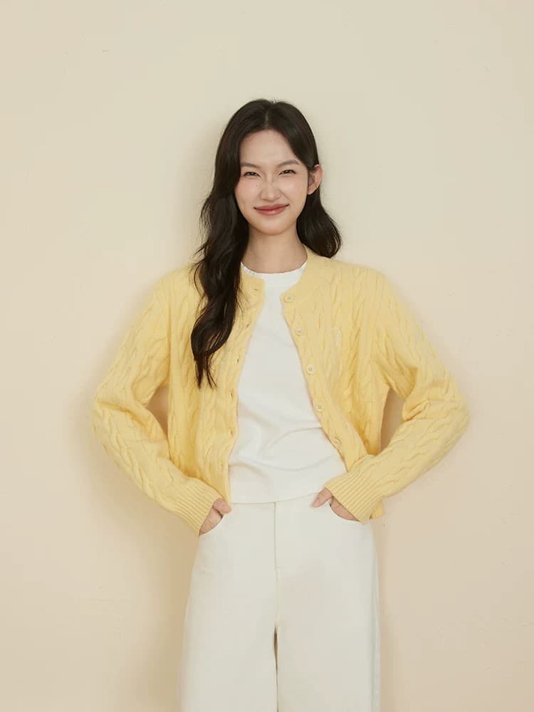 꽈배기 오픈 가디건 스웨터 여자 가을 겨울 루즈핏 캐주얼 니트 맨위 재킷 트렌디 이미지 2