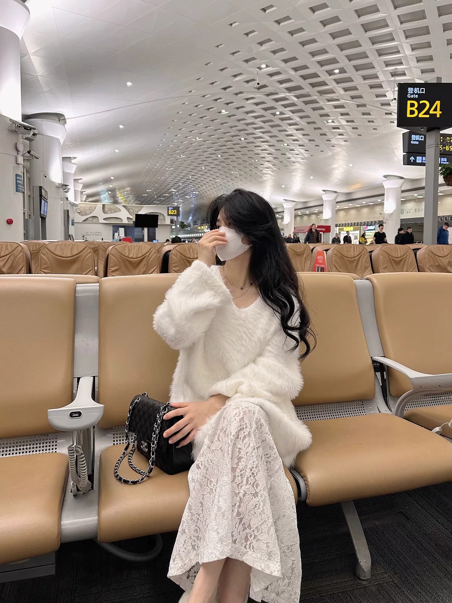 가을 겨울 V넥 루즈핏 느긋한 바람 스웨터 두꺼운 모방 수달 털 여성 코트 보라색 프랑스식 외국 가스 한국 스타일 맨위 상세 이미지 14