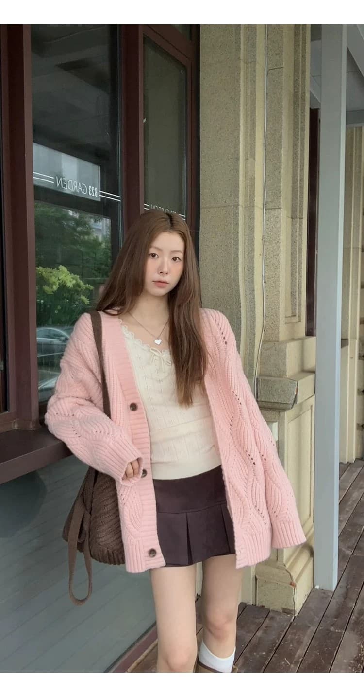 레드 맨 파빌리온 니트 스웨터 여성 가을 겨울철 착용 가져 가라. 레이스 인사이드 잡아라. 의류 한 부서 V넥 몸매 가꾸기 슬림해 보이는 긴팔 스웨터 상세 이미지 19