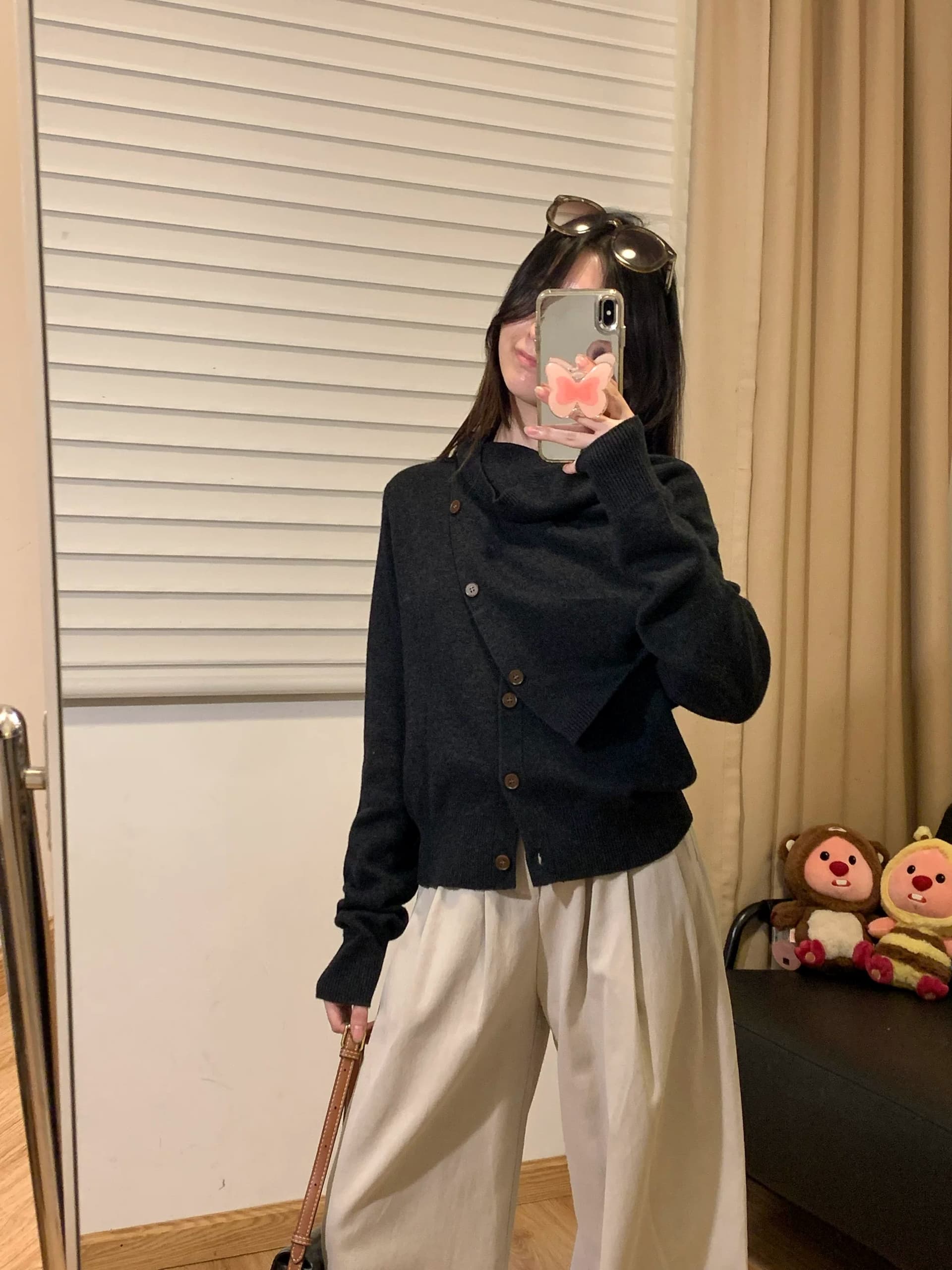 프랑스식 레트로 느긋한 오픈 가디건 스웨터 여자 봄 가을 디자인 센스 수 있습니다. 철거 목도리 니트 스웨터 캐주얼 재킷 맨위 이미지 4