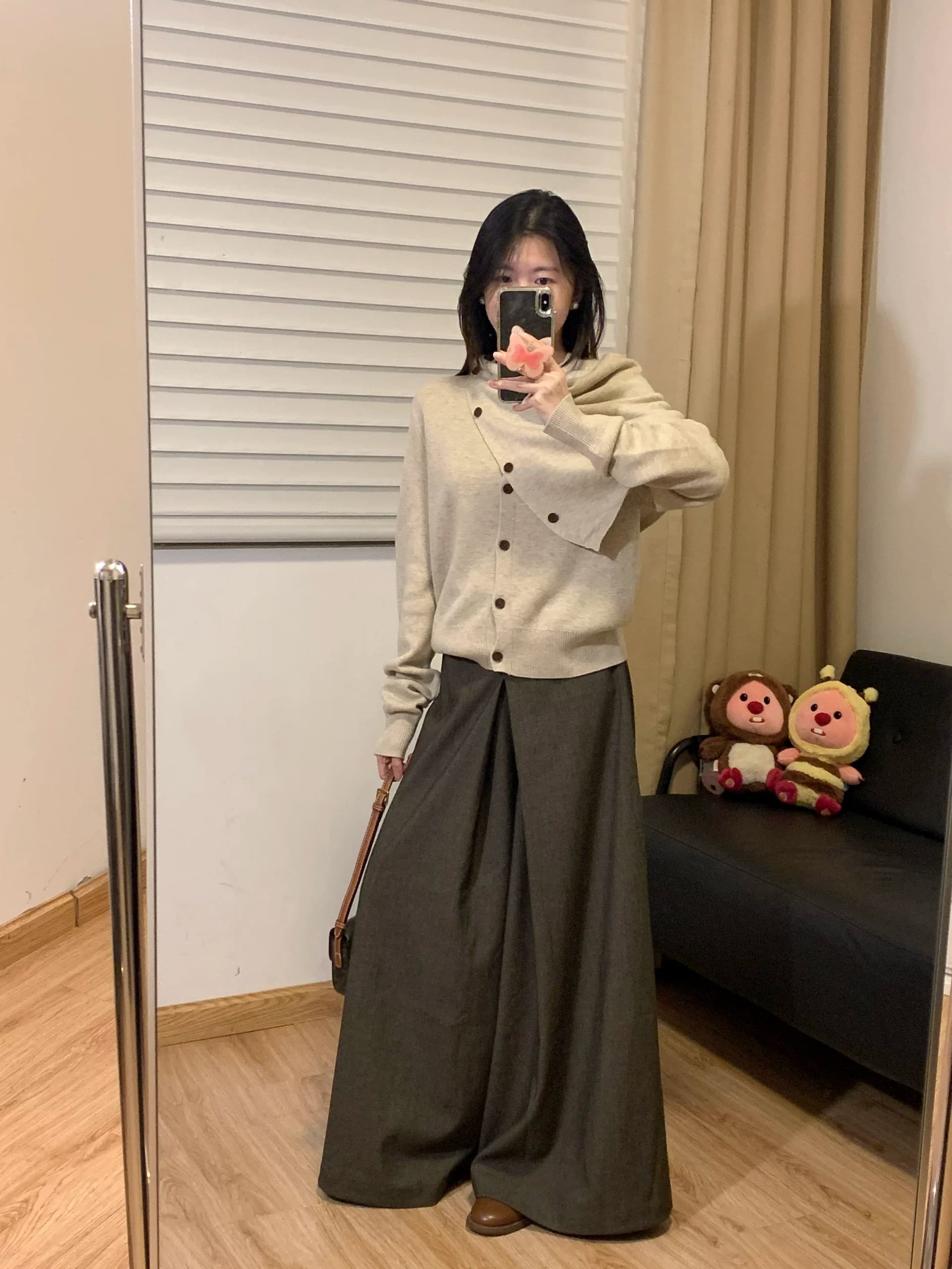 프랑스식 레트로 느긋한 오픈 가디건 스웨터 여자 봄 가을 디자인 센스 수 있습니다. 철거 목도리 니트 스웨터 캐주얼 재킷 맨위 이미지 3