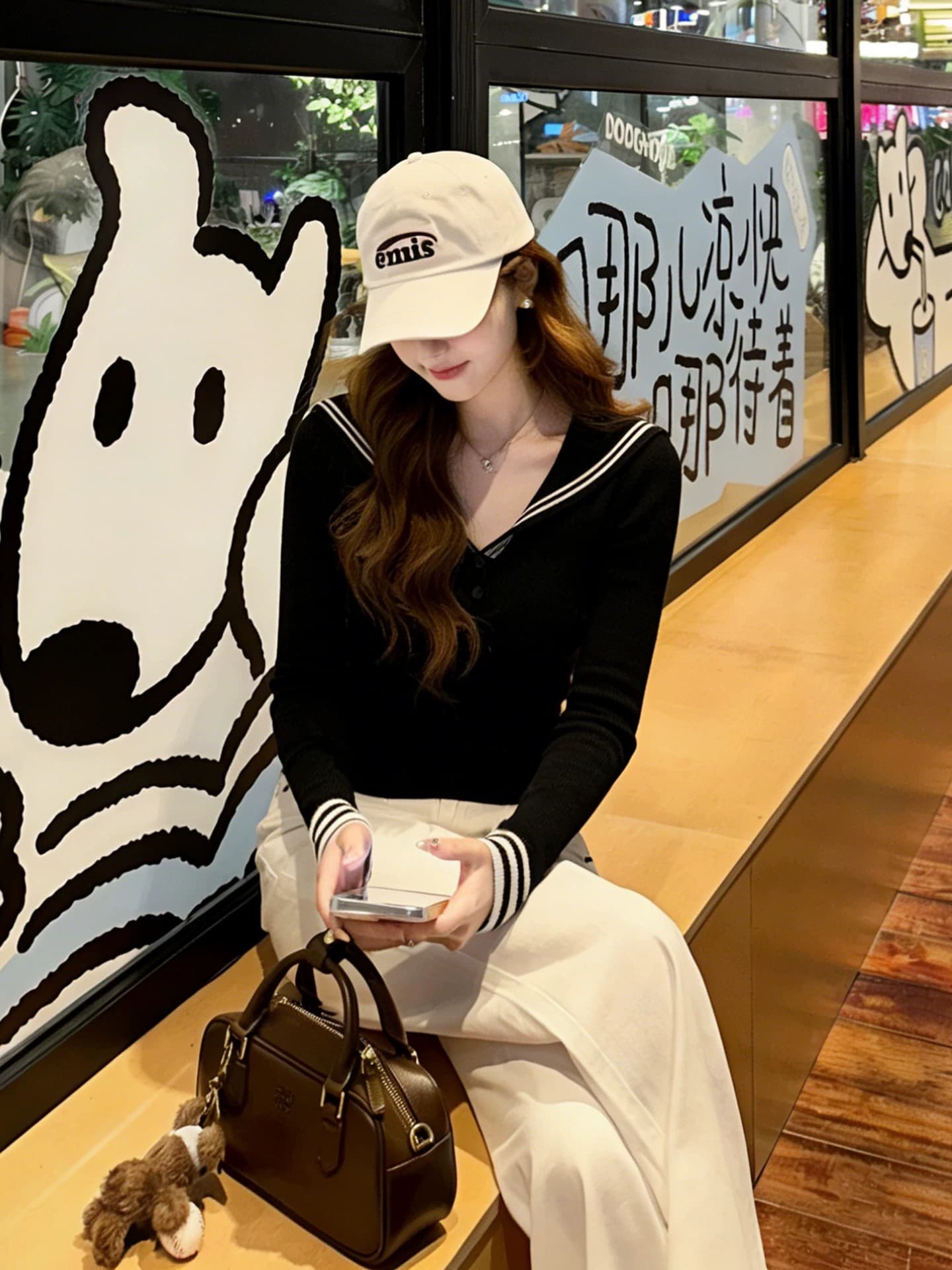 한 부서 겨울 새로운 품격 슬림해 보이는 몸매 가꾸기 학원 스타일 해군 칼라 긴팔 니트 기본 셔츠 여성 상세 이미지 8