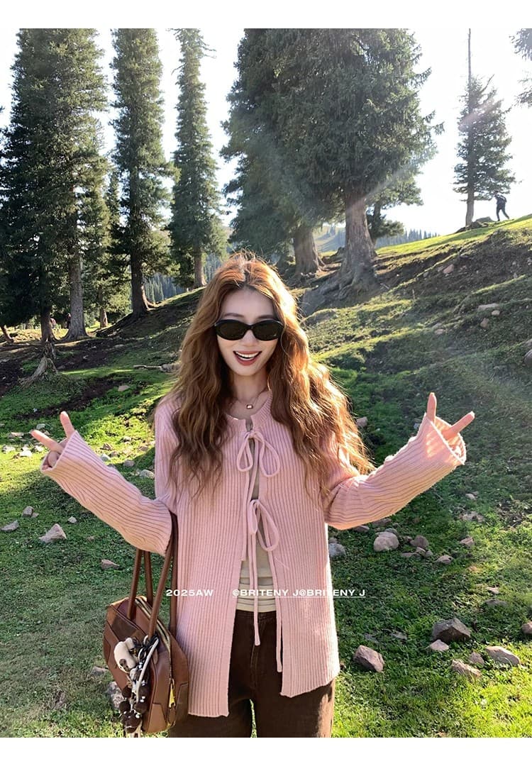 한 부서 부드러운 달콤함 착용 가져 가라. 작은 키 빨간색 오픈 가디건 숄 스웨터 여자 학생 이른 가을 외부 가져 가라. 스트랩 맨위 상세 이미지 17