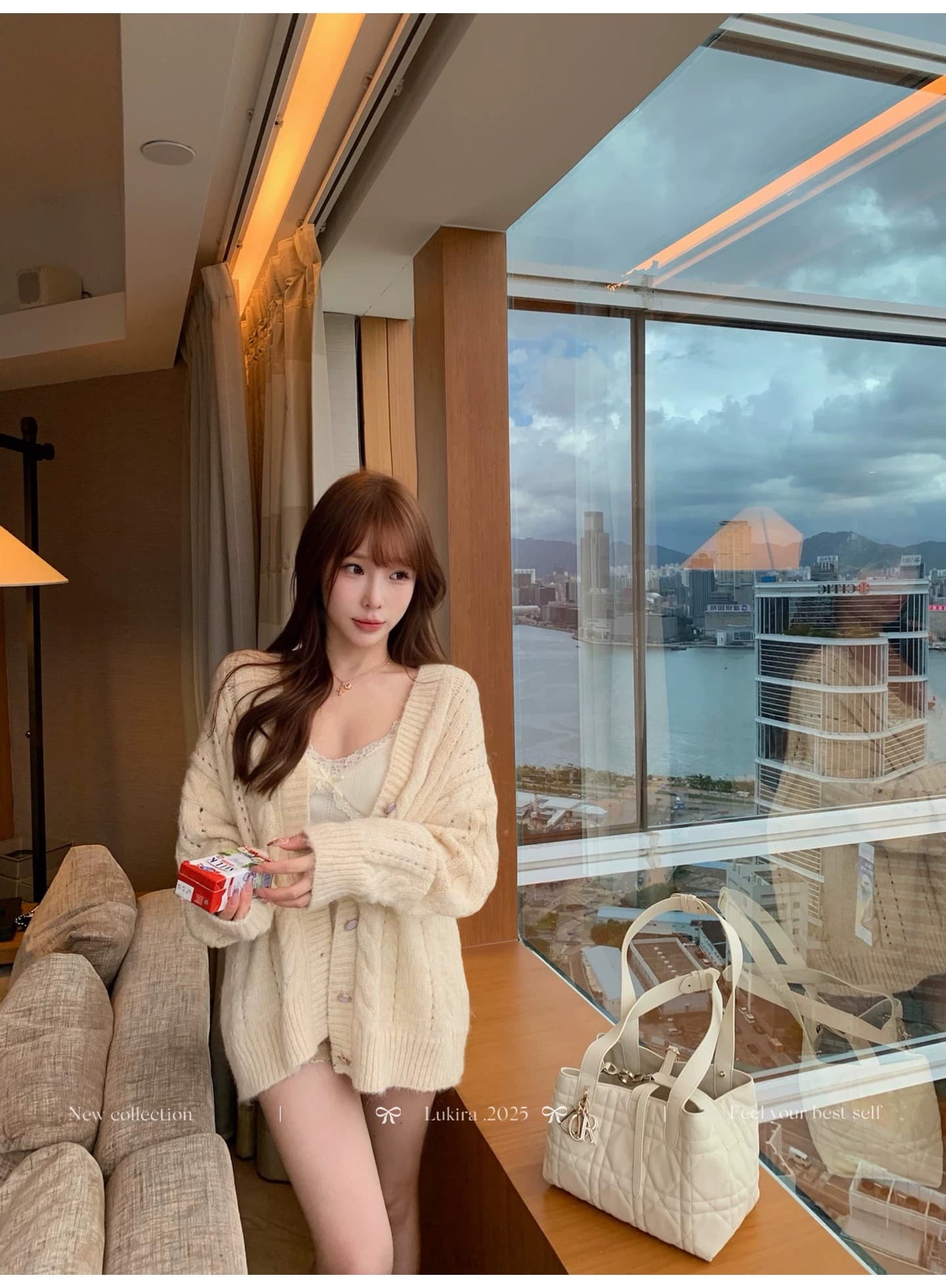 핑크색 꽈배기 니트 오픈 가디건 스웨터 여성 코트 가을 겨울 루즈핏 느긋한 맨위 상세 이미지 18