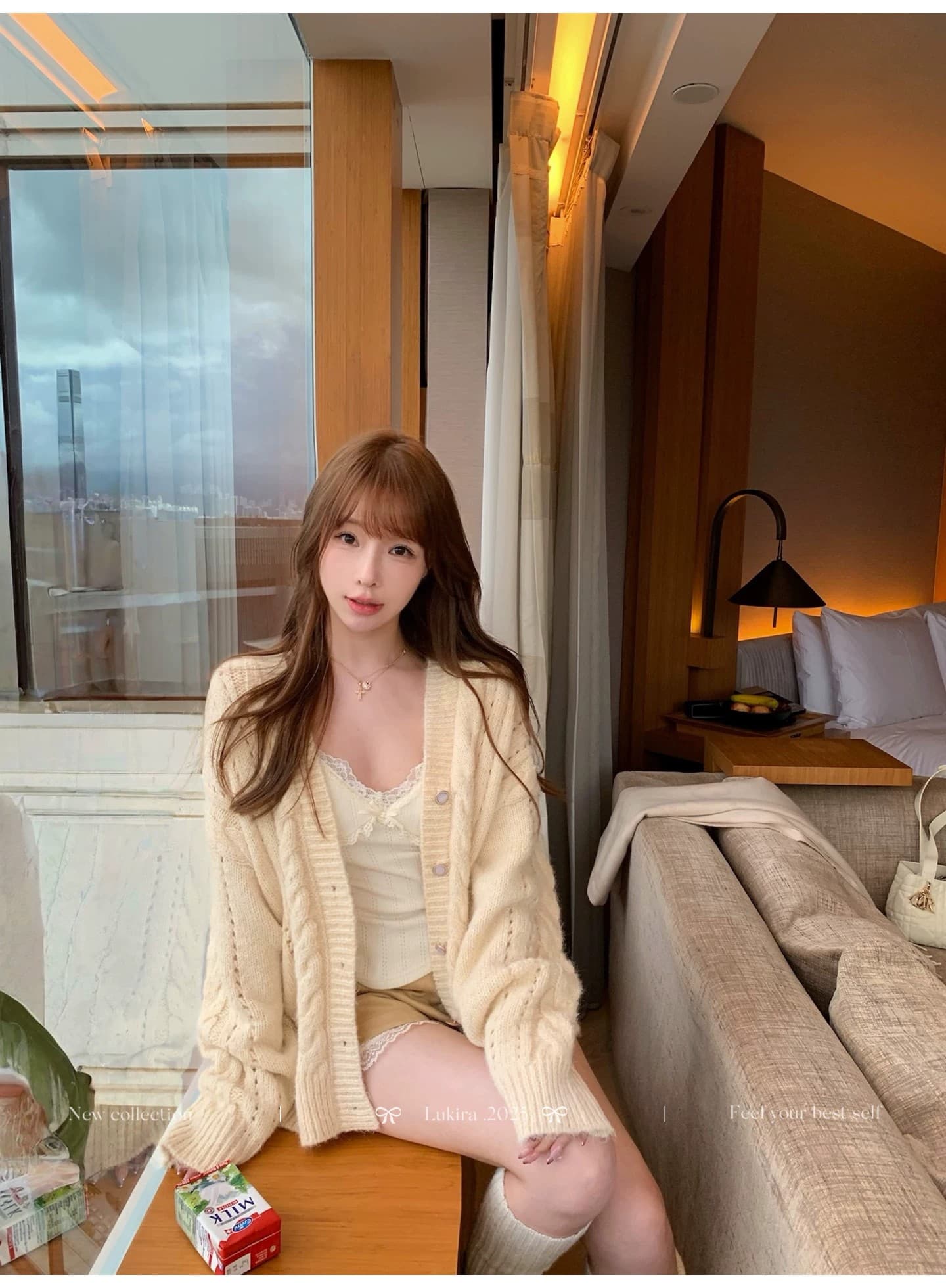 핑크색 꽈배기 니트 오픈 가디건 스웨터 여성 코트 가을 겨울 루즈핏 느긋한 맨위 상세 이미지 20