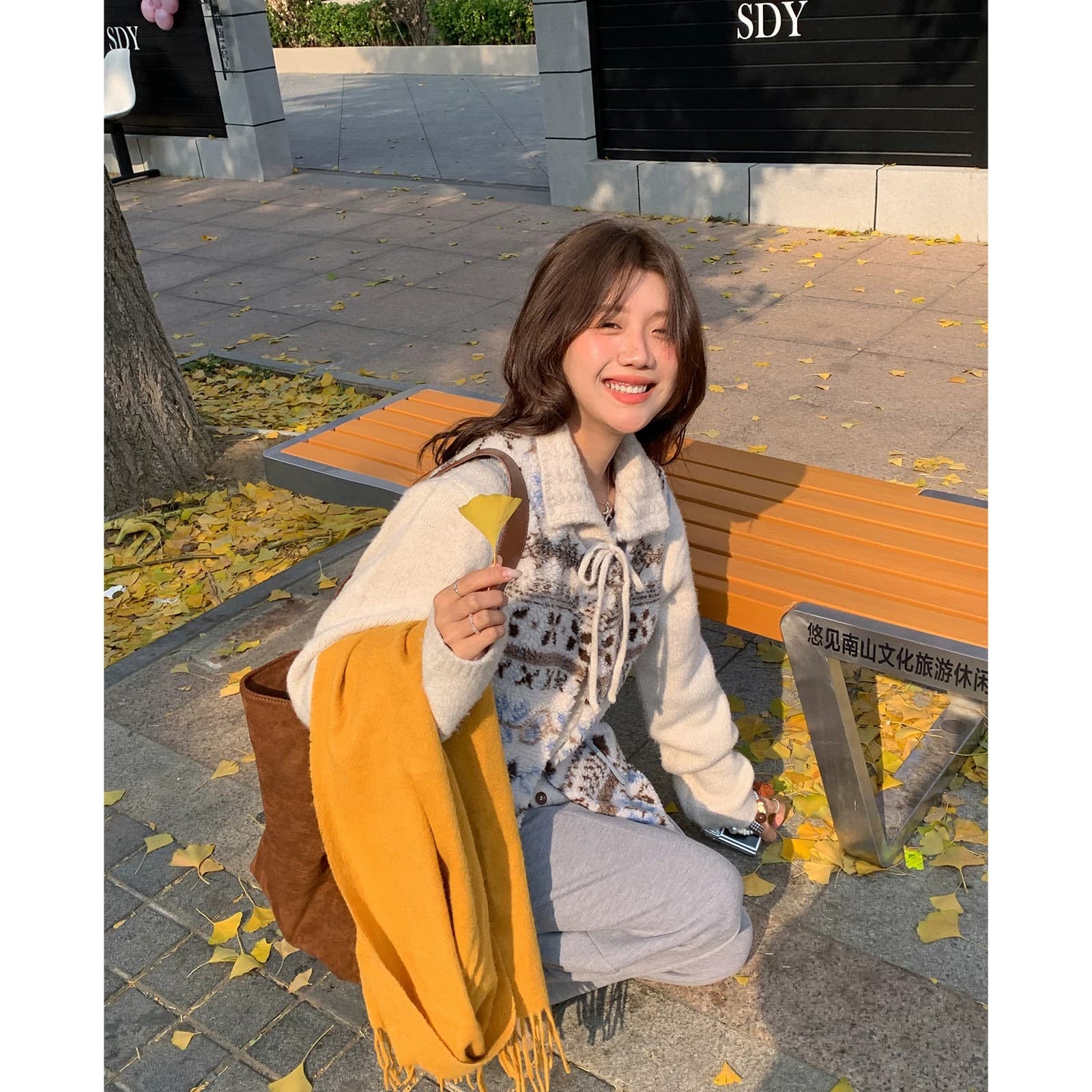 이른 가을 루즈핏 느긋한 부드러운 찹쌀 프로 피부 POLO 칼라 만나는 스웨터 여자 재킷 보온 긴팔 니트 오픈 가디건 맨위 이미지 4