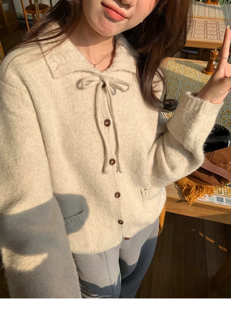 이른 가을 루즈핏 느긋한 부드러운 찹쌀 프로 피부 POLO 칼라 만나는 스웨터 여자 재킷 보온 긴팔 니트 오픈 가디건 맨위 상세 이미지 1