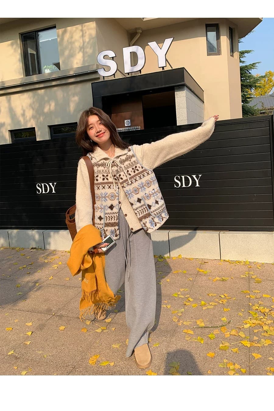 이른 가을 루즈핏 느긋한 부드러운 찹쌀 프로 피부 POLO 칼라 만나는 스웨터 여자 재킷 보온 긴팔 니트 오픈 가디건 맨위 상세 이미지 8