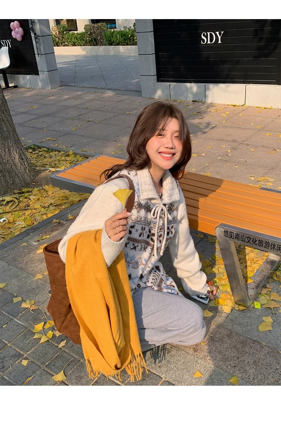 이른 가을 루즈핏 느긋한 부드러운 찹쌀 프로 피부 POLO 칼라 만나는 스웨터 여자 재킷 보온 긴팔 니트 오픈 가디건 맨위 상세 이미지 9