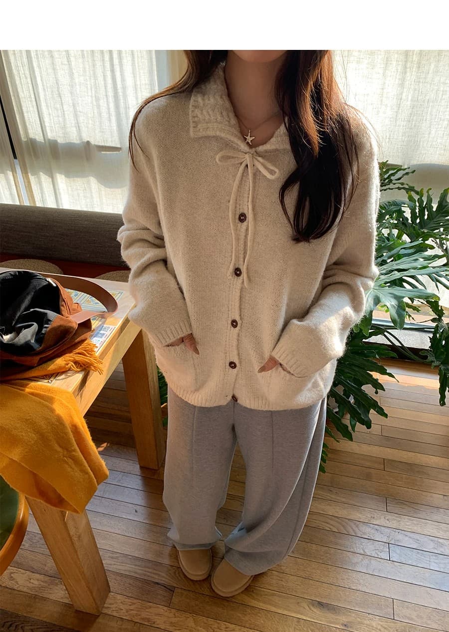 이른 가을 루즈핏 느긋한 부드러운 찹쌀 프로 피부 POLO 칼라 만나는 스웨터 여자 재킷 보온 긴팔 니트 오픈 가디건 맨위 상세 이미지 22