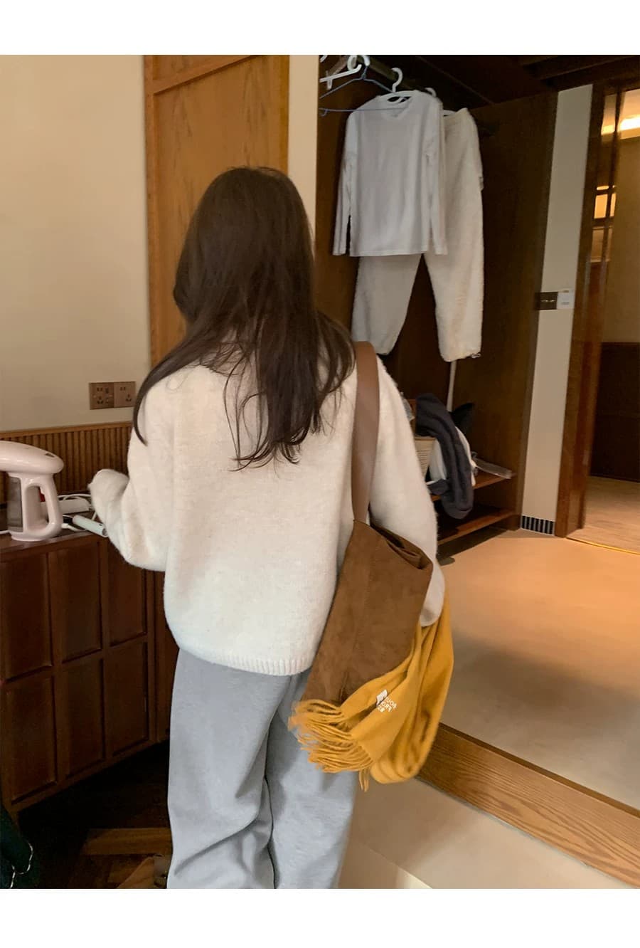 이른 가을 루즈핏 느긋한 부드러운 찹쌀 프로 피부 POLO 칼라 만나는 스웨터 여자 재킷 보온 긴팔 니트 오픈 가디건 맨위 상세 이미지 30