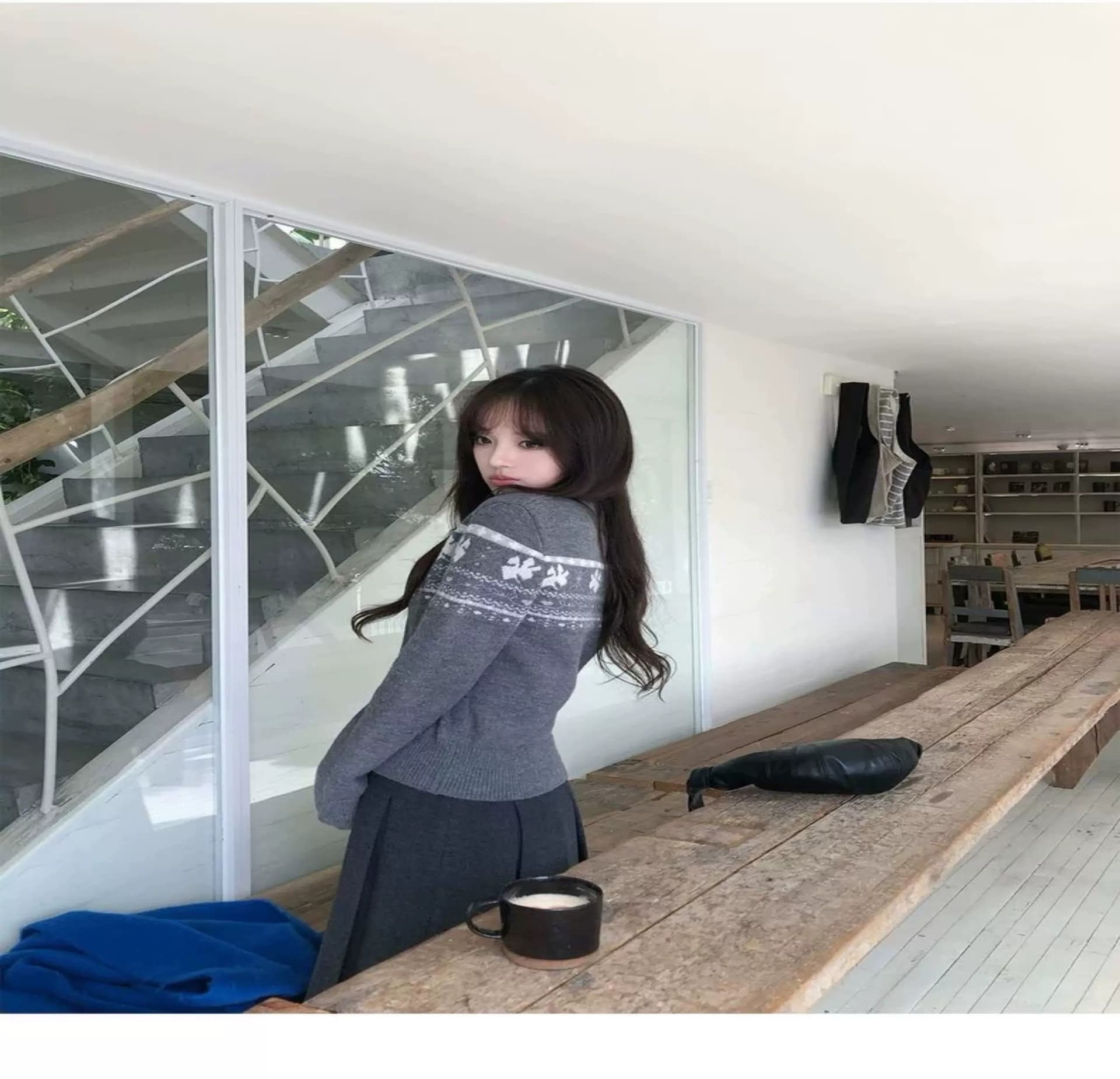달콤한 차가운 바람 라운드 넥 공정한 섬 스웨터 봄 가을 겨울 슬림해 보이는 느긋한 바람 긴팔 재킷 니트 오픈 가디건 맨위 만나는 상세 이미지 1