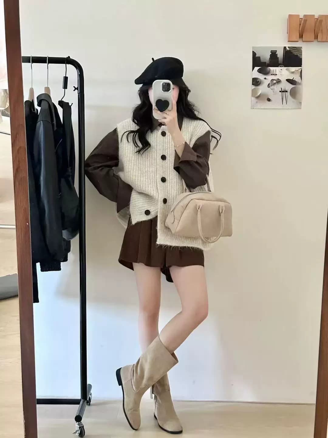 두꺼운 바늘 루즈핏 대 에디션 어깨 베스트 다섯 버클 레트로 일반 섹션 니트 스택 착용 조끼 가을 한국 스타일 다용도 상세 이미지 2