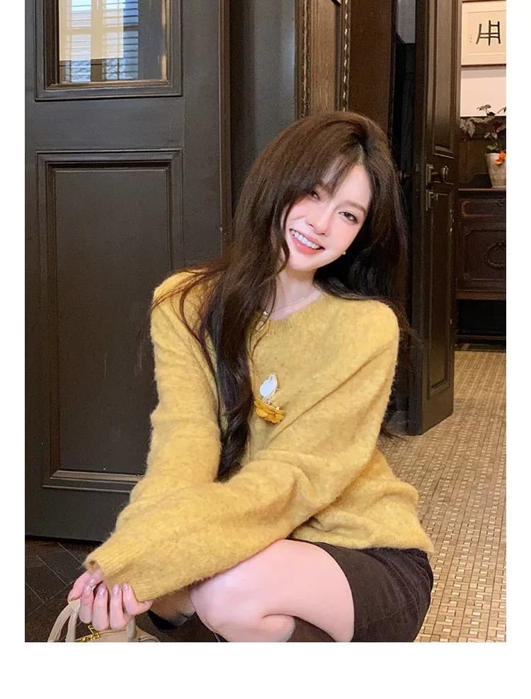 품격 부드러운 라운드 넥 꽃 오픈 가디건 여성 디스플레이 화이트 다용도 쇼트 스타일 가을 겨울 스웨터 싱글 줄 버튼 니트 보온 재킷 상세 이미지 8