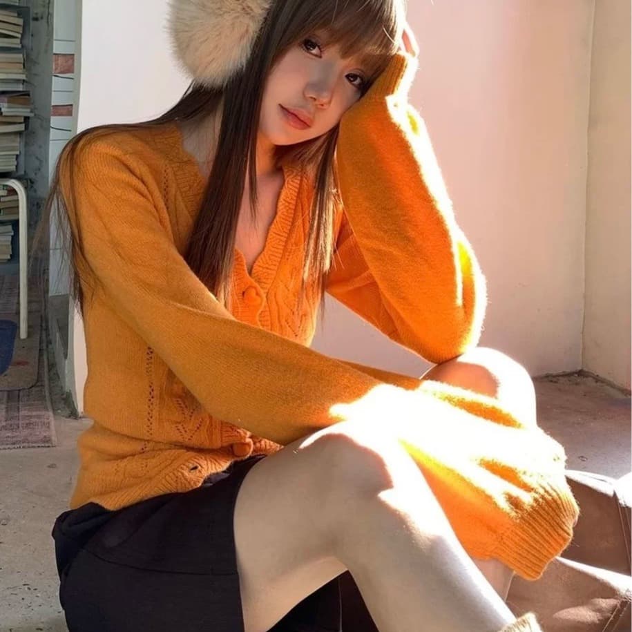 한 부서 조기 봄 착용 가져 가라. 화이트 홀로우 아웃 V넥 니트 스웨터 맨위 몸매 가꾸기 슬림해 보이는 외부 가져 가라. 스웨터 카디건 코트 이미지 5