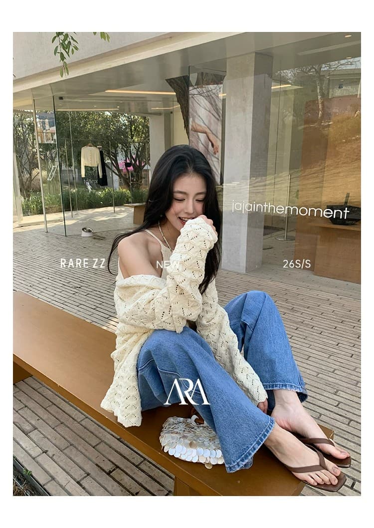 프랑스식 느긋한 레트로 무거운 작업 홀로우 아웃 3종 세트 다용도 니트 세트 상세 이미지 41