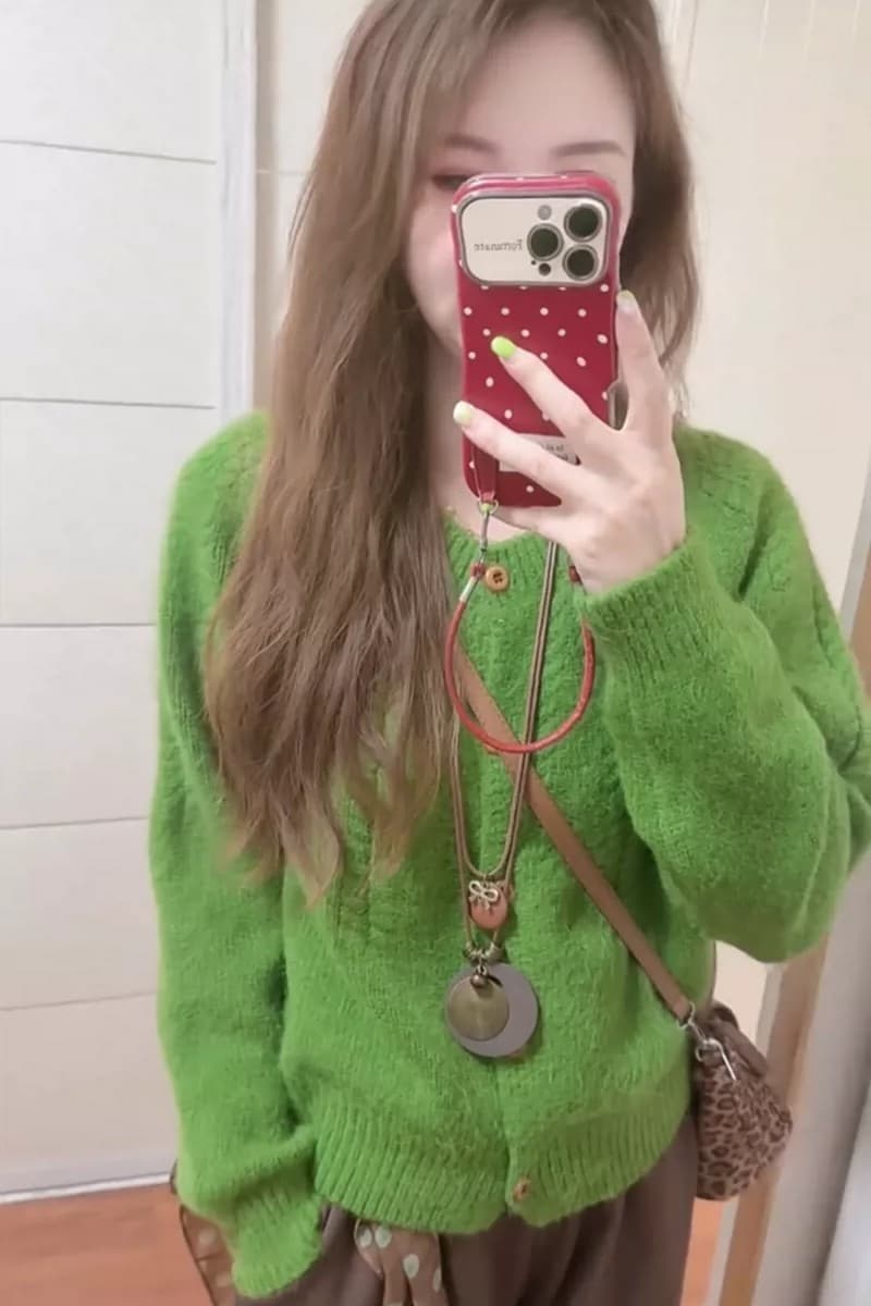한 부서 느긋한 바람 레트로 트위스트 꽃 라운드 넥 스웨터 여성 코트 가을 겨울 출퇴근 캐주얼 슬림해 보이는 다용도 니트 오픈 가디건 상세 이미지 3