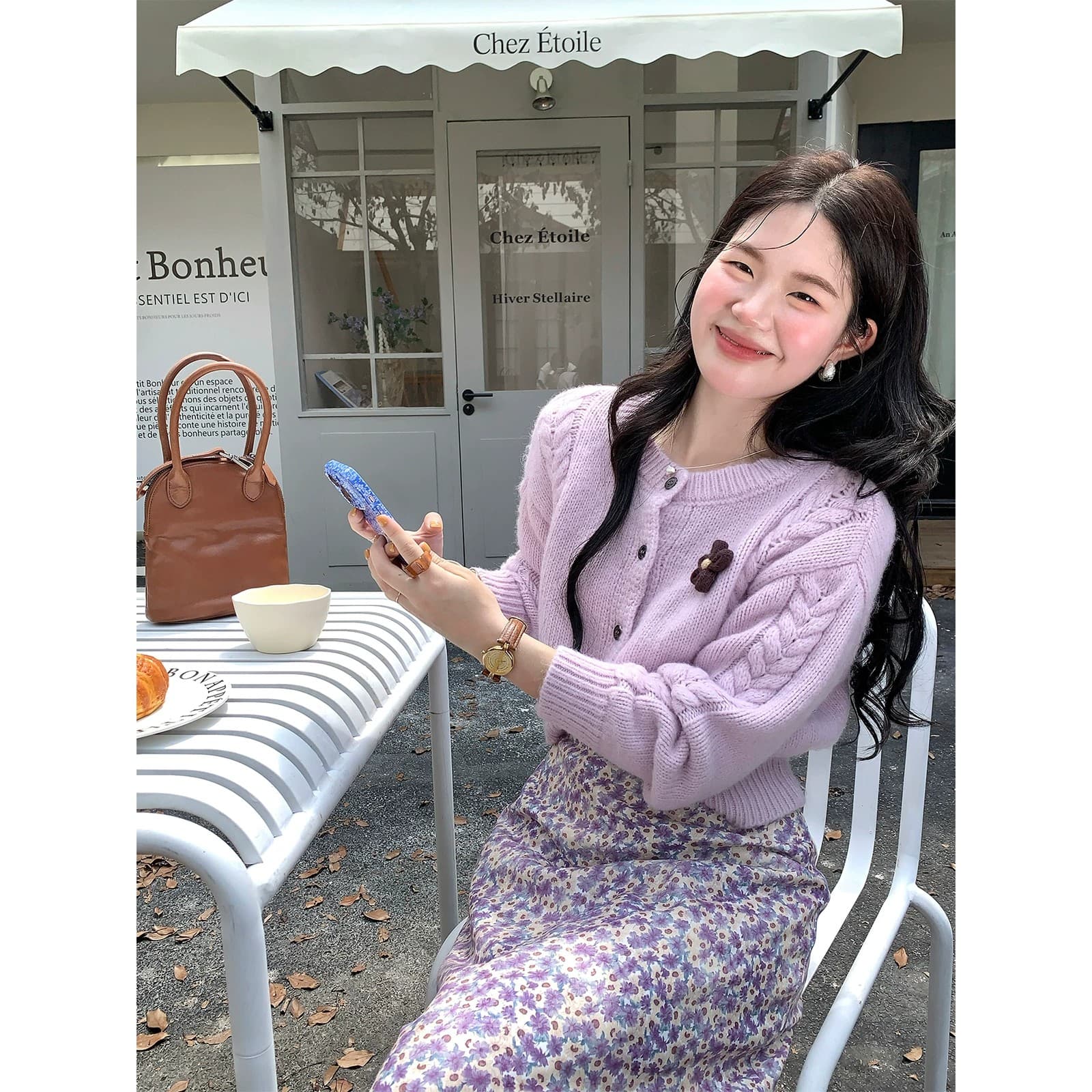 판매 부드러운 한 부서 부드러운 바람 니트 스웨터 여성 오픈 가디건 두꺼운 선 쇼트 스타일 스웨터 겨울 스웨터 이미지 3