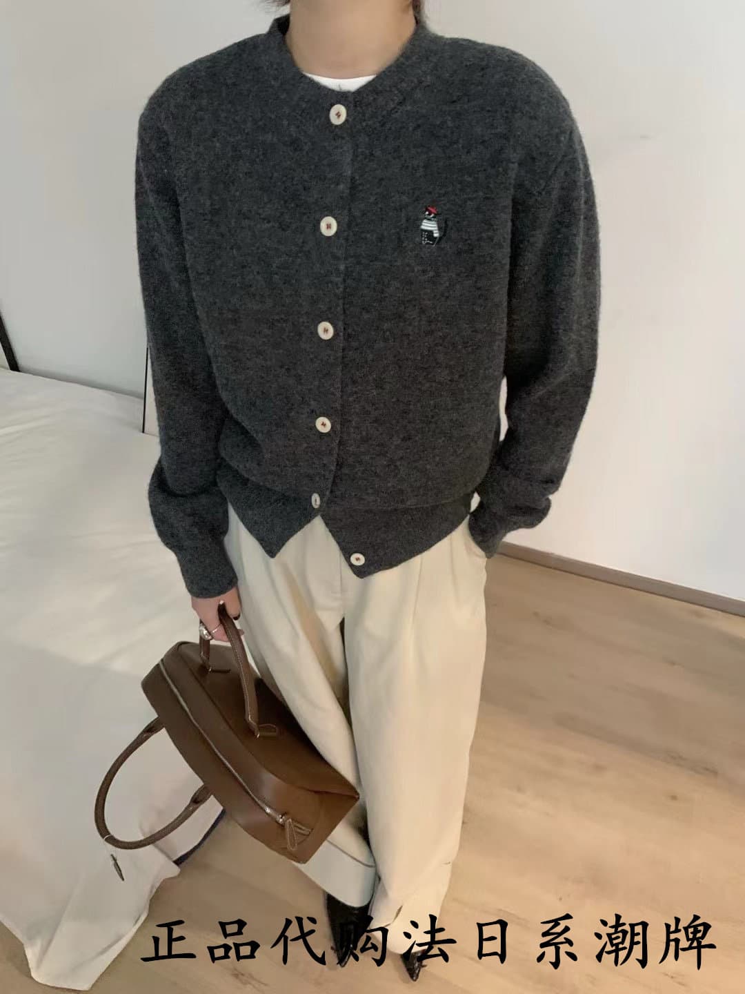 봄 가을 새로운 캐주얼 자수 오픈 가디건 니트 스웨터 여성 코트 부드러운 찹쌀 니트 스웨터 맨위 트렌디 상세 이미지 2