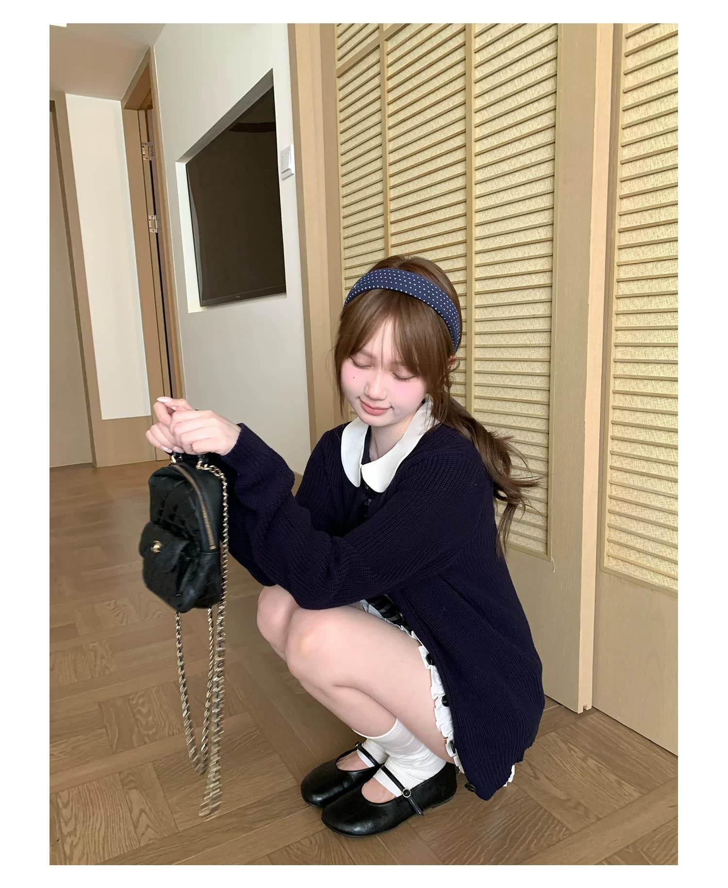 구멍 사실 귀 찮 나 느긋한 느슨함 센스 니트 오픈 가디건 여성 코트 가을 라운드 넥 품격 미니멀리즘 고급 센스 맨위 상세 이미지 9