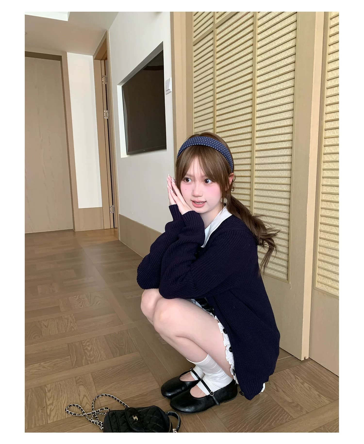 구멍 사실 귀 찮 나 느긋한 느슨함 센스 니트 오픈 가디건 여성 코트 가을 라운드 넥 품격 미니멀리즘 고급 센스 맨위 상세 이미지 10