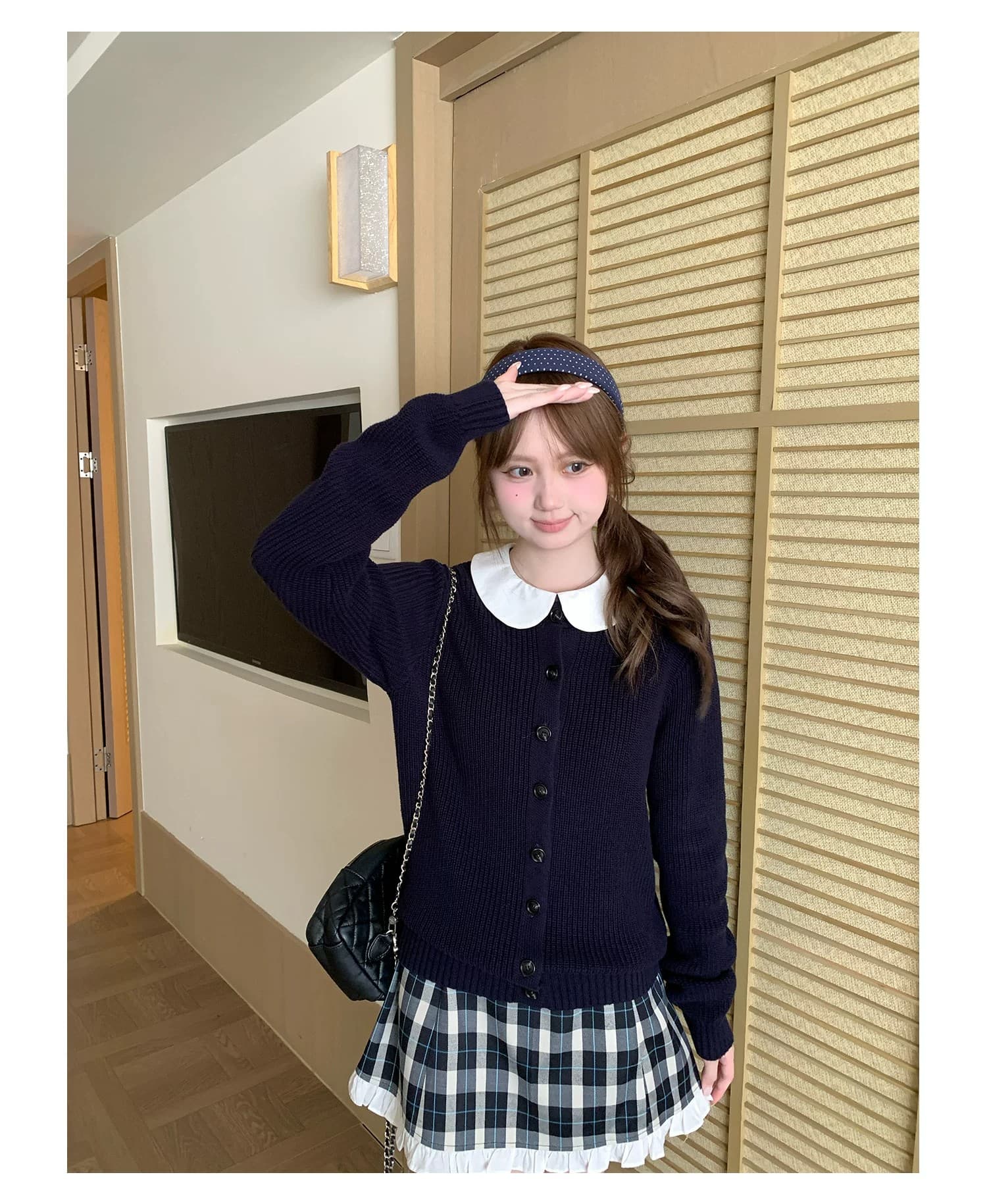 구멍 사실 귀 찮 나 느긋한 느슨함 센스 니트 오픈 가디건 여성 코트 가을 라운드 넥 품격 미니멀리즘 고급 센스 맨위 상세 이미지 13