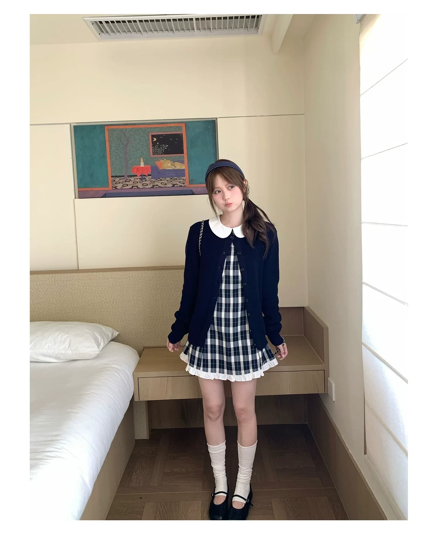 구멍 사실 귀 찮 나 느긋한 느슨함 센스 니트 오픈 가디건 여성 코트 가을 라운드 넥 품격 미니멀리즘 고급 센스 맨위 상세 이미지 18