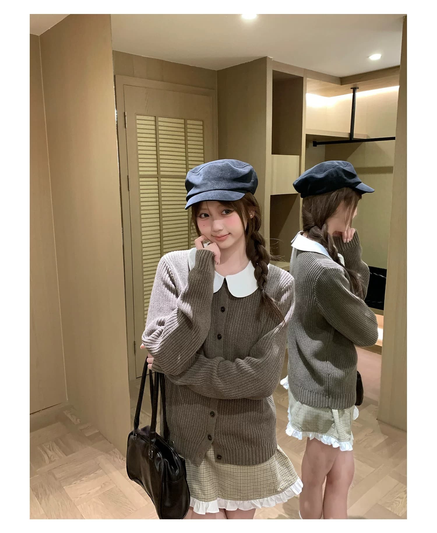 구멍 사실 귀 찮 나 느긋한 느슨함 센스 니트 오픈 가디건 여성 코트 가을 라운드 넥 품격 미니멀리즘 고급 센스 맨위 상세 이미지 58