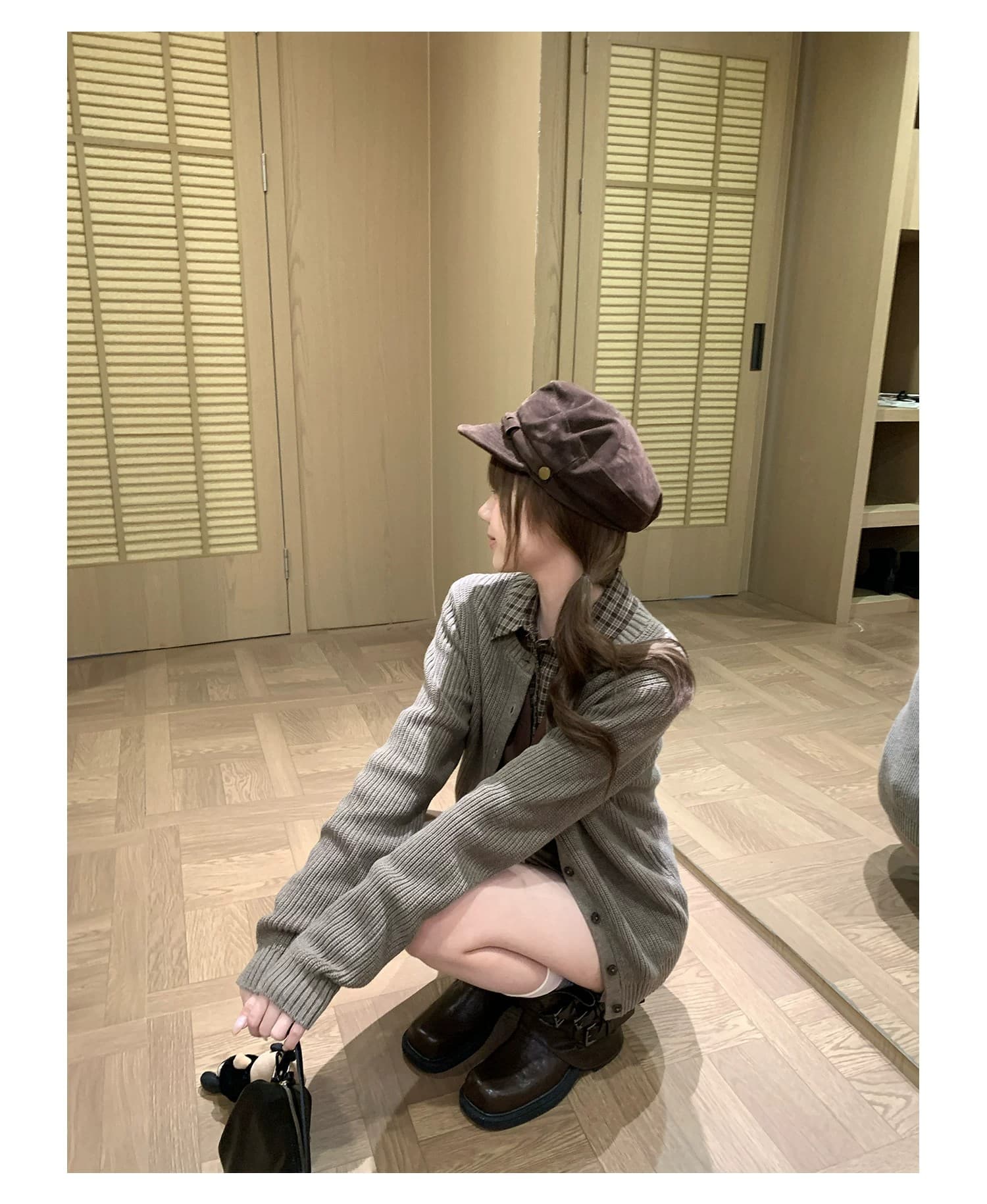 구멍 사실 귀 찮 나 느긋한 느슨함 센스 니트 오픈 가디건 여성 코트 가을 라운드 넥 품격 미니멀리즘 고급 센스 맨위 상세 이미지 76