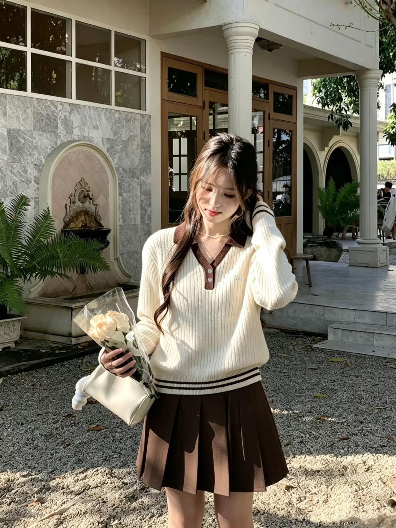 가을 의상 디자인 센스 작은 대중 POLO 칼라 만나는 니트 스웨터 여자 2026 새로운 올해 인기 ~ 중 폭발 여성 의류 상세 이미지 5