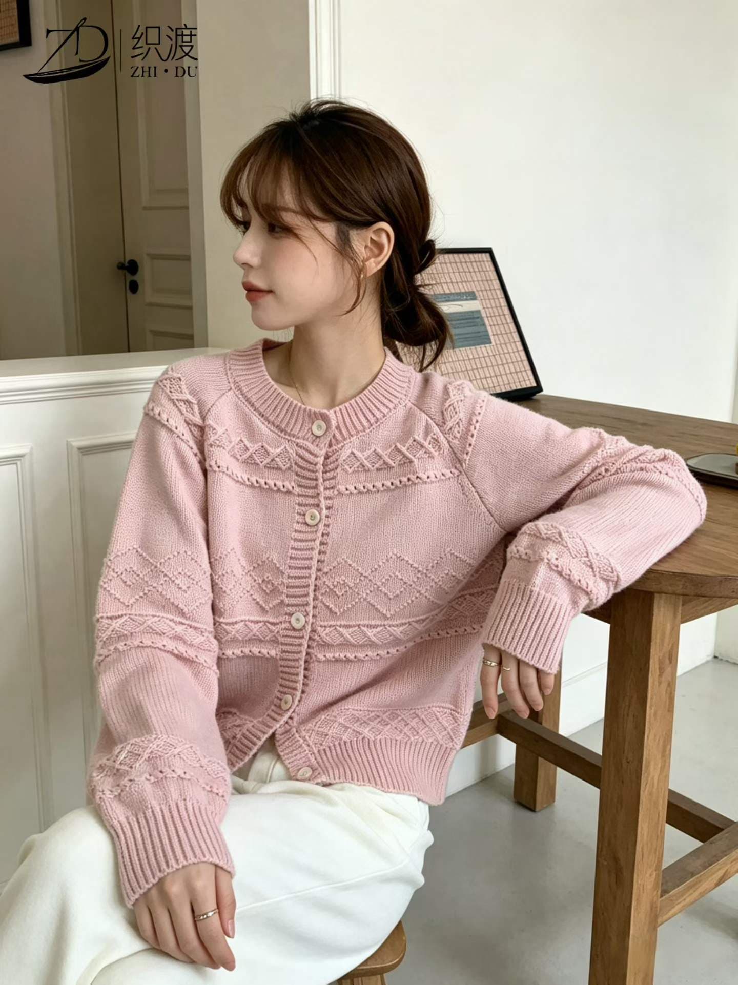 작은 샤넬 스타일 술 니트 오픈 가디건 여성 2026 가을 겨울 새로운 외국 가스 디자인 센스 외부 가져 가라. 스웨터 코트 상세 이미지 6