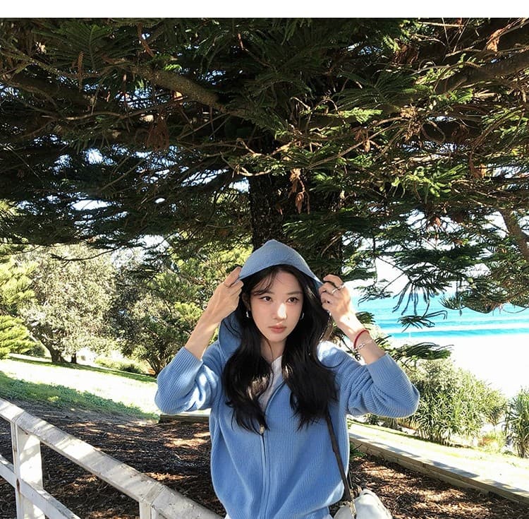 루즈핏 슬림해 보이는 3 차원 후아 남편 그리드 후드 오픈 가디건 여성 레저 다용도 양모 재킷 상세 이미지 31