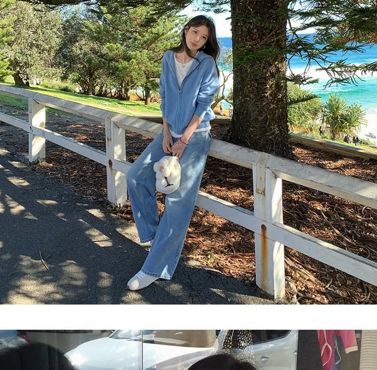 루즈핏 슬림해 보이는 3 차원 후아 남편 그리드 후드 오픈 가디건 여성 레저 다용도 양모 재킷 상세 이미지 33