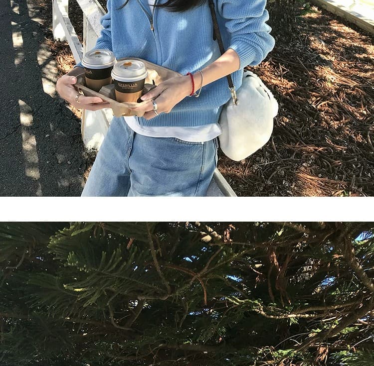 루즈핏 슬림해 보이는 3 차원 후아 남편 그리드 후드 오픈 가디건 여성 레저 다용도 양모 재킷 상세 이미지 49