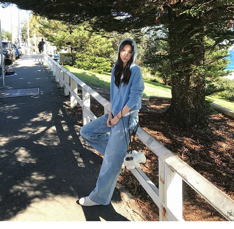 루즈핏 슬림해 보이는 3 차원 후아 남편 그리드 후드 오픈 가디건 여성 레저 다용도 양모 재킷 상세 이미지 50