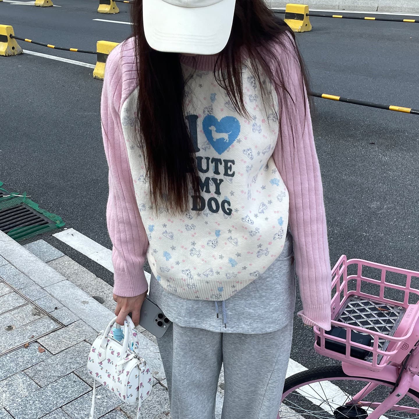아메리칸 재미있는 프린트 패치워크 색상 긴팔 니트 스웨터 남녀 봄 가을 루즈핏 캐주얼 다용도 풀오버 털 셔츠 이미지 5