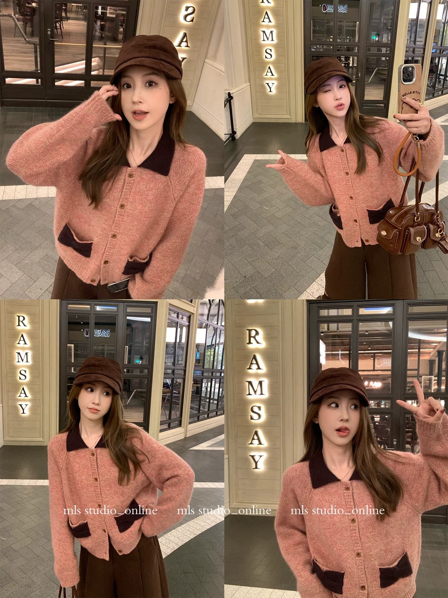 설탕 부서 비틀림 셔츠 패치워크 색상 나비 매듭 스웨터 여자 봄 새로운 2026 달콤함 작은 대중 니트 스웨터 이미지 3