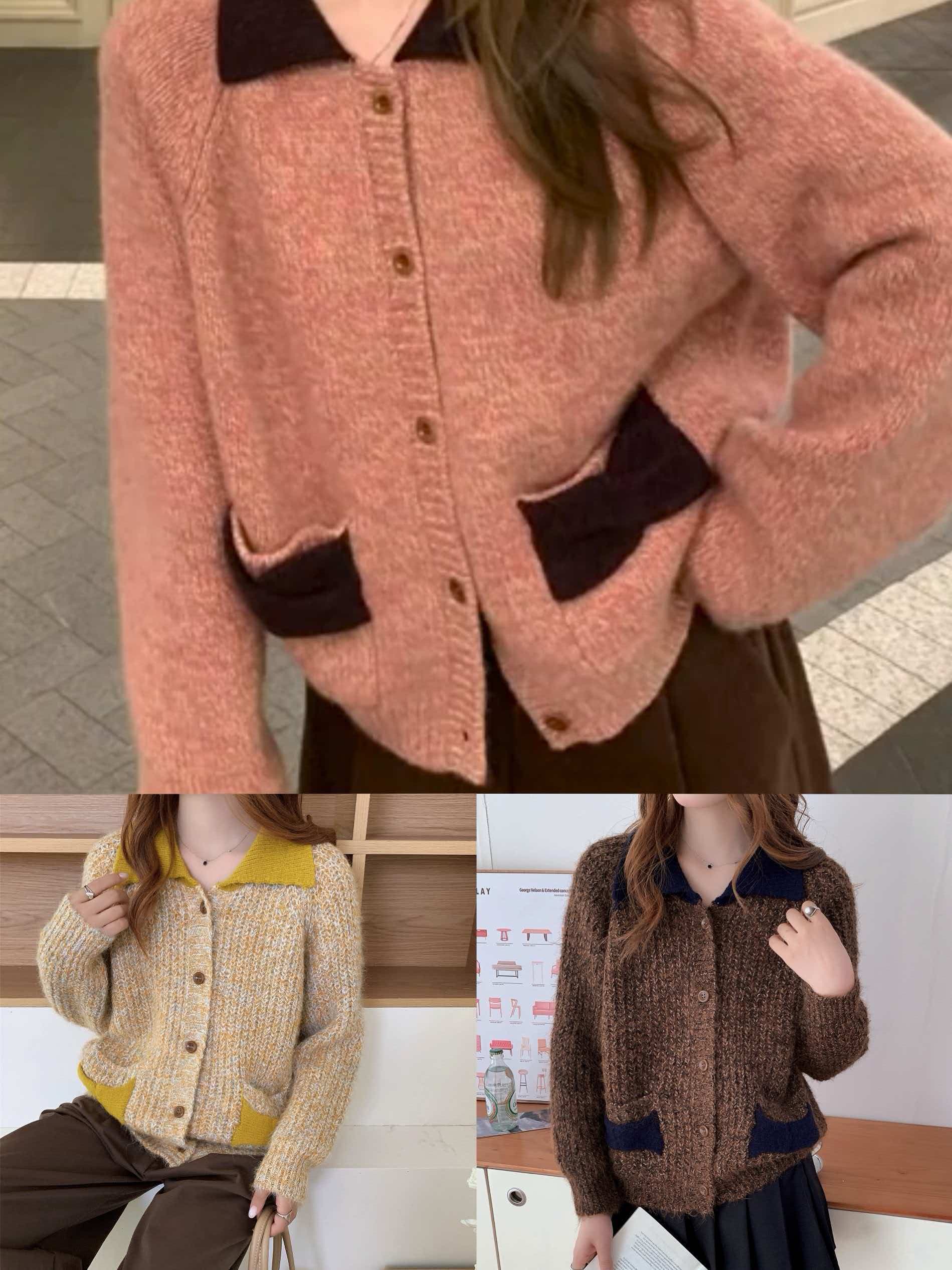 설탕 부서 비틀림 셔츠 패치워크 색상 나비 매듭 스웨터 여자 봄 새로운 2026 달콤함 작은 대중 니트 스웨터 이미지 4