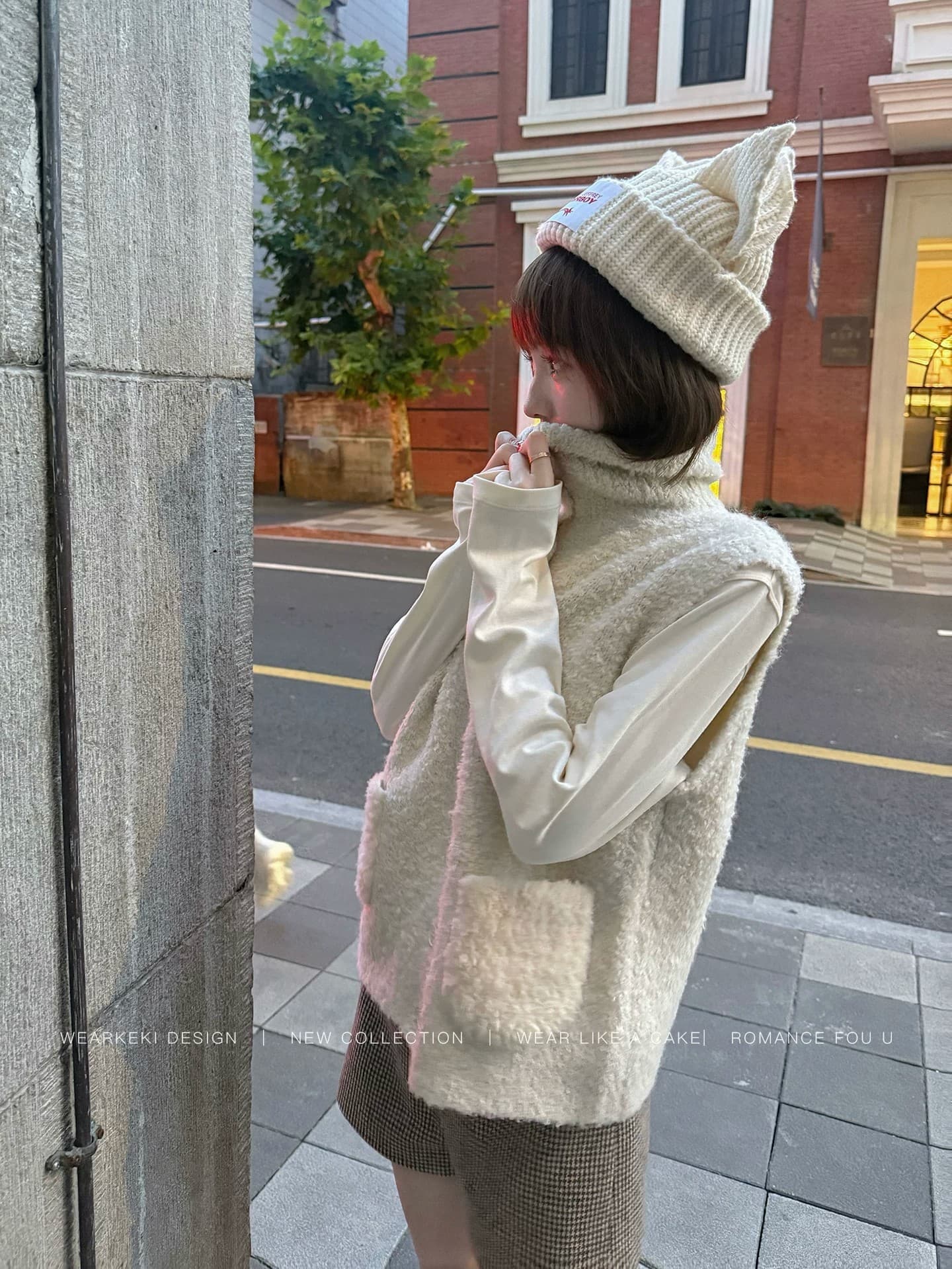 민소매 스탠드 칼라 양모 니트 조끼 여자 작은 키 가을 겨울 외부 가져 가라. 스택 착용 조끼 상세 이미지 13