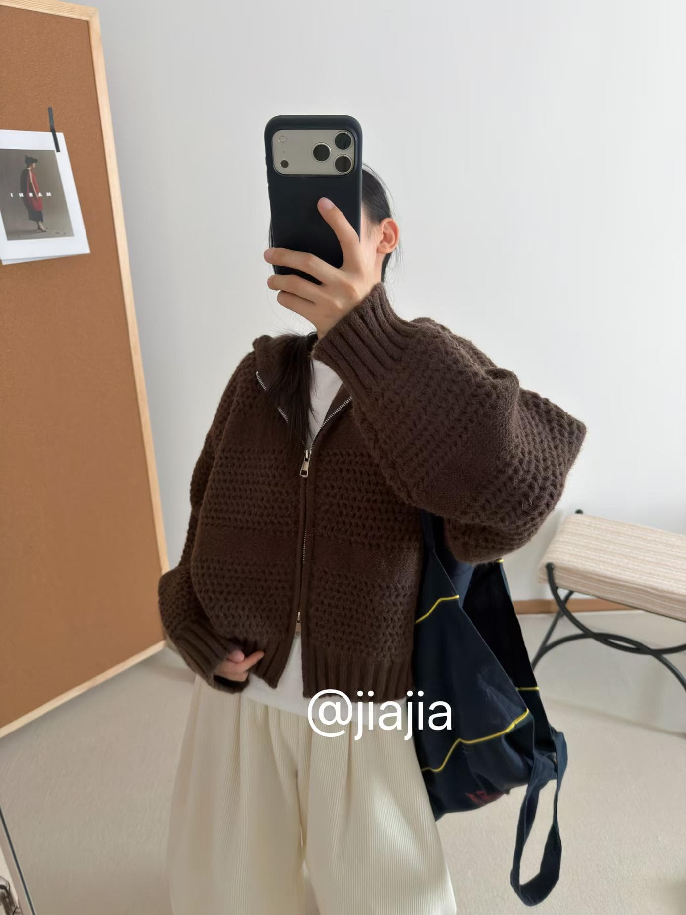 한국 물결무늬 곡물 디자인 센스 패션 다용도 두꺼운 털실 지퍼 니트 오픈 가디건 여성 가을 겨울 두꺼운 스웨터 코트 상세 이미지 6