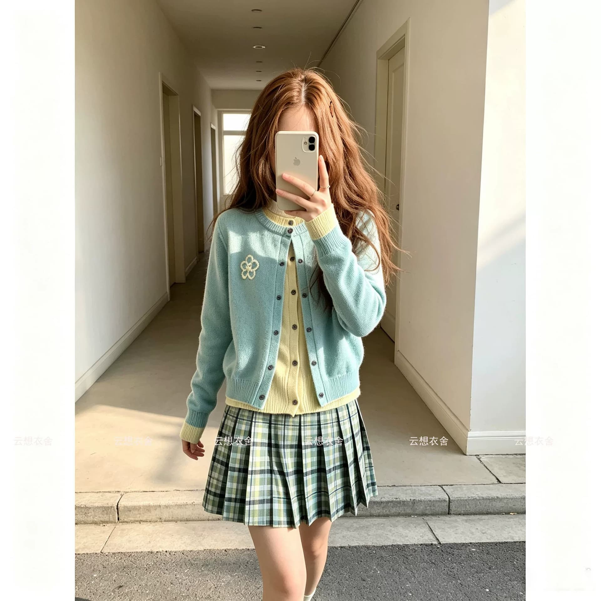 한 부서 느긋한 센스 이른 가을 배색 페이크 레이어드 스웨터 오픈 가디건 여성 가을 새로운 인사이드 가져 가라. 수 있습니다. 외출용 니트 스웨터 재킷 상세 이미지 9