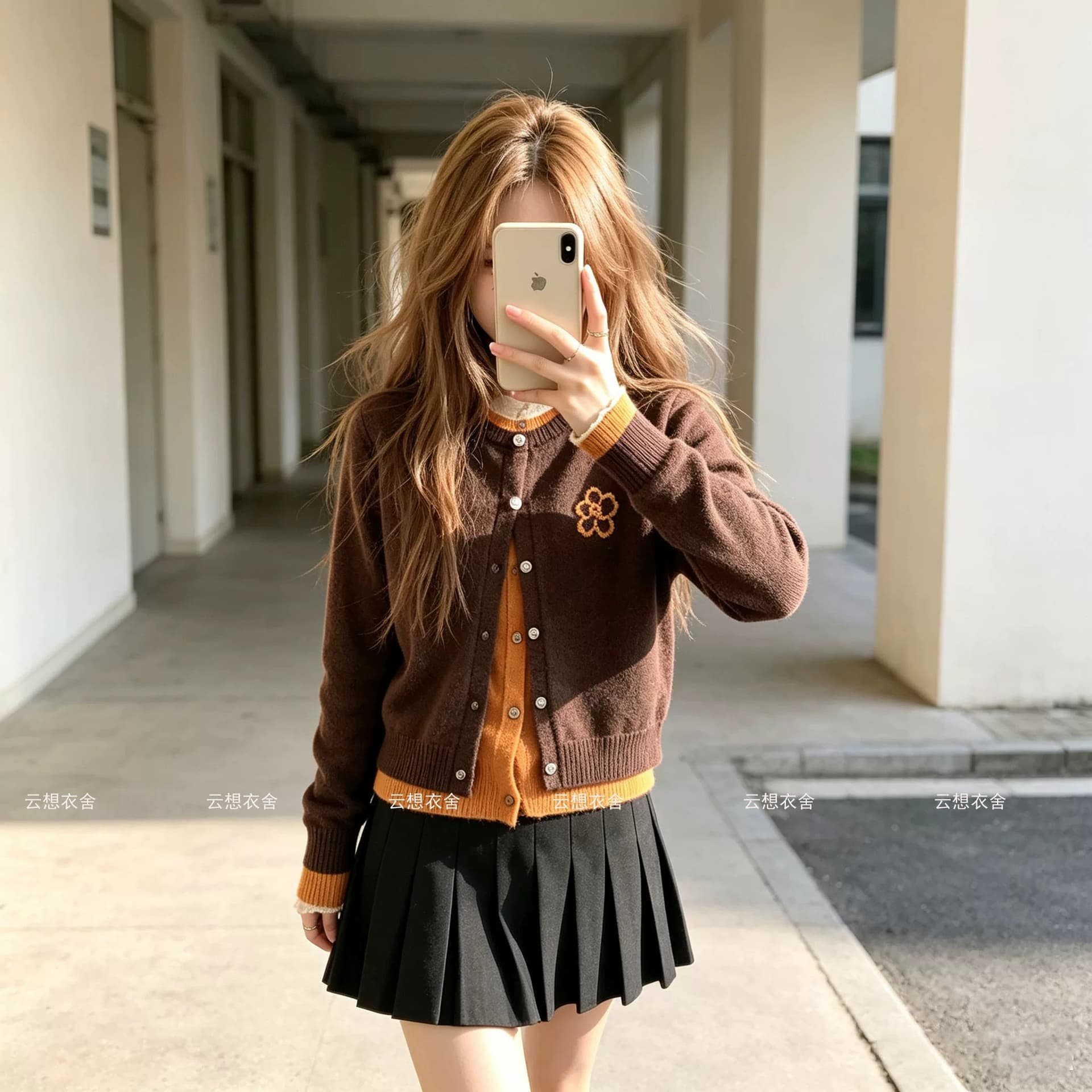 한 부서 느긋한 센스 이른 가을 배색 페이크 레이어드 스웨터 오픈 가디건 여성 가을 새로운 인사이드 가져 가라. 수 있습니다. 외출용 니트 스웨터 재킷 상세 이미지 12