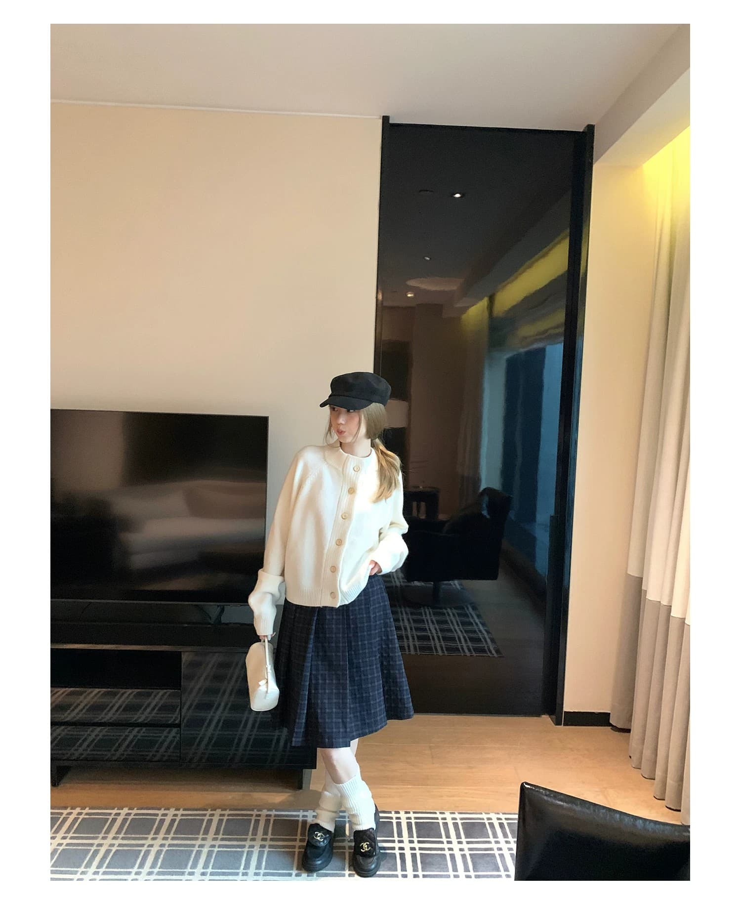 한 부서 스탠드 칼라 니트 스웨터 여성 가을 겨울 새로운 쇼트 스타일 오픈 가디건 스웨터 코트 상세 이미지 14