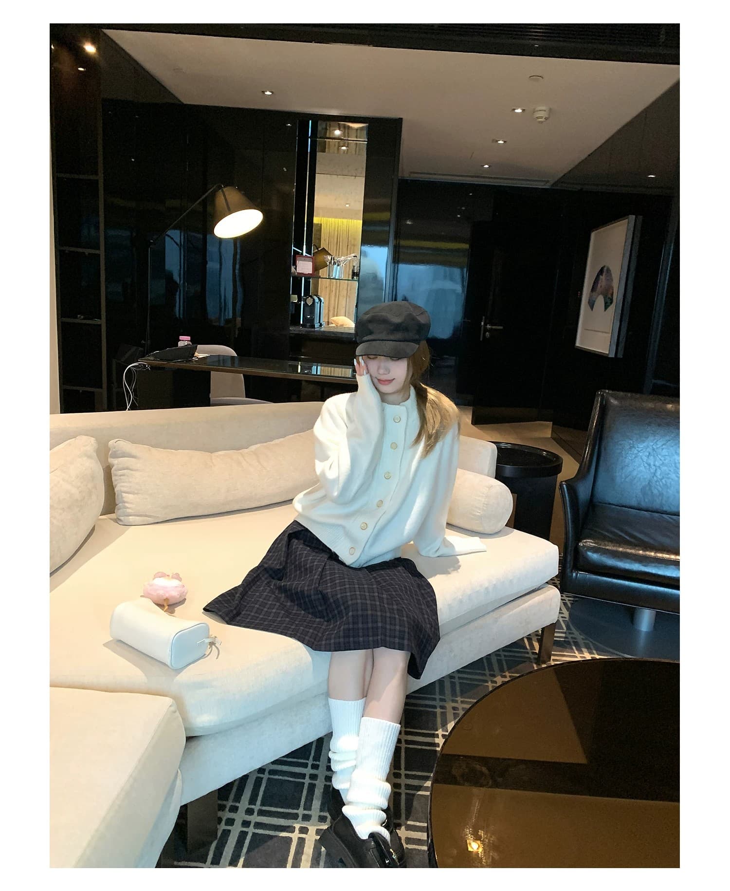 한 부서 스탠드 칼라 니트 스웨터 여성 가을 겨울 새로운 쇼트 스타일 오픈 가디건 스웨터 코트 상세 이미지 29