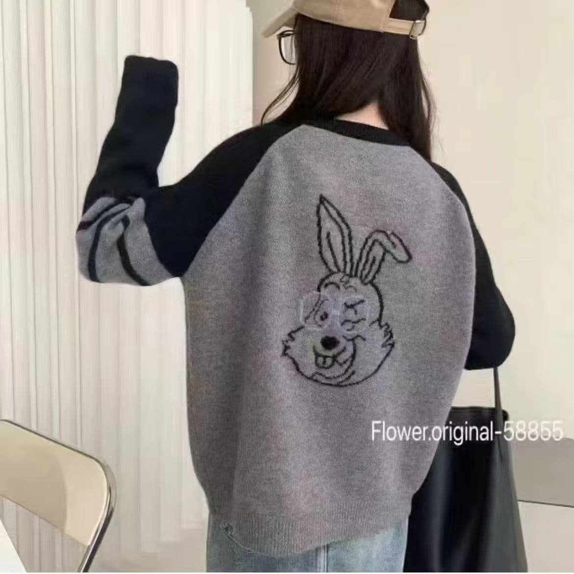 배색 라운드 넥 오픈 가디건 자카드 싱글 줄 버튼 니트 스웨터 여성 봄 캐주얼 외부 줄을 서라. 셔츠 상세 이미지 3